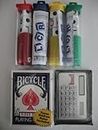 4 Sets LCR Plus Deck Bicycle Playing Cards Plus Bicycle Blue 808 Solar Powered Calculator Family Game Night