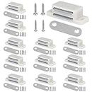 XAVSWRDE 12 PCS Magnetic Cabinet Door Catch Heavy Duty Magnet Cabinet Latches Small Kitchen Cupboard Latch with Screws for Wardrobe Magnets Door Closers Magnet Closure, 5 kg Pull Strength, White