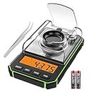 Digital Milligram Scale, 50g Portable Mini Scale, 0.001g Precise Graduation, Professional Pocket Scale with 50g Calibration Weights Tweezers (Batteries Included)