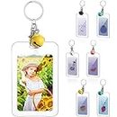 6 Pcs MAKINGTEC Mini Film Key Chain Custom Picture Key Ring for Mini 9 Photo Film Personalized with Bell for Photo, Kpop Photo Card, Instant Camera Accessories, Kids and Teens, White