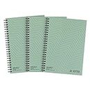 Summit Jotter, A5 Metallic Notebook, Wirebound, Lined, 200 Page, Pack of 3, Green