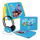 Blue's Clues & You! 7'' Portable DVD Player for Kids with Matching Headphones and Carrying Bag, Compatible with CDs, DVDs, USB and SD Card, Swivel Screen (BCDV7110)