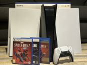 Sony PlayStation 5 (PS5) Disc Ed Bundle: console, controller, games & B&W panels