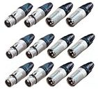 (6 Each) NEUTRIK NC3MXX 3-Pin XLRM & NC3FXX 3-Pin XLRF Cable Mount - Nickel