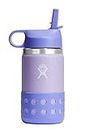 HYDRO FLASK - Trinkflasche für Kinder, 354ml (12oz) - Vakuumisolierte Wasserflasche aus Edelstahl - Thermoflasche mit praktischem Straw Lid-Trinkhalmdeckel - BPA-frei, Spülmaschinenfest - Wisteria