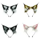 Handmade Simulation Plush Ears Faux Animal Cat Ear Headdress Fox Wolf Ear Headband Suitable For Live