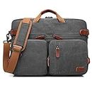 CoolBELL Convertible Backpack Messenger Bag Shoulder Bag Laptop Case Handbag Business Briefcase Multi-Functional Travel Rucksack Fits 15.6 Inch Laptop for Men/Women (Cancas Dark Grey)