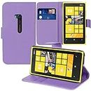 annaPrime Etui Coque Housse pour Nokia Lumia 920, Etui Portefeuille Support Video Cuir PU Couleur Violet