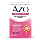 AZO Dual Protection | Urinary + Vaginal Support* | Prebiotic Plus Clinically Proven Women’s Probiotic | Starts Working Within 24 Hours | 30 Count, Multi