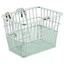 Retrospec Apollo Detachable Front Bike Basket Steel Half-Mesh with Integrated Detachable Hooks and Built-in Handle, Easy Assembly and Portability for Bicycles