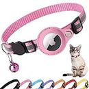 Croc-Cat® Collar de gato Airtag, accesorio compatible con airtag Apple, collar con hebilla de seguridad antiestrangulamiento para gatitos, gatos y perros pequeños, GPS chat airtag no incluido