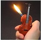 NYTRYD Musical Instrument Keychain for Bike,Car Creative Cute Violin Cigarette Lighter Inflatable Open Flame Gas Lighter Smoking Accessories(Gas not Included)