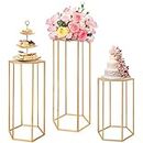 Erweicet Pedestal Stand Cylinder Stands for Party 35.43" Set of 3 Tall Nesting Display Cylinder Tables for Parties Wedding Living Decoration