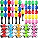 60 Pcs Shaker Musical Instruments Kids Music Party Favor Baby Learning Percussion Toy, Including 20 Pcs Wrist Hand Band Jingle Bells, 20 Pcs Egg Shakers and 20 Pcs Maracas Rattle Shaker Sand Hammers