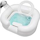 Goping Large Inflatable Shampoo Basin Portable Hair Washing Bowl with Built-in Head Pillow for Elderly, Bedridden, Disabled, Handicapped and Injured in Travel, Hospital or at Home, Pure White