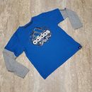 Adidas Shirts & Tops | Adidas Youth Bran With 3 Stripes Tee Size Xl | Color: Blue/Silver | Size: Lb