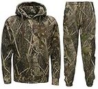 Mens Jungle Camouflage Fishing Hunting Zip Hoodie Jacket Tracksuit Plus Sizes (L, Camo Tracksuit)