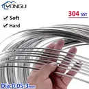 1-10Meters 304 Stainless Steel Hard And Soft Steel Wire 0.05 0.1 0.2 0.3 0.4 0.5 0.6 0.8 1 1.2 1.5 2