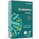 INTERO Probiotics Capsules with Prebiotic, 20 Billion 16 Strains, Intestinal Support and Gastrointestinal Health, Adult Supplement for Men and Women, 60 Day Supply - 60 Capsules