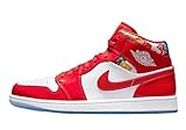 NIKE Air Jordan 1 Mid SE Mens Basketball Trainers DC7294 Sneakers Shoes (UK 7 US 8 EU 41, Chile red White Pollen 600)