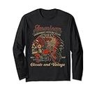 Retro Vintage American Motorcycle Indian for Old Biker Funny Long Sleeve T-Shirt