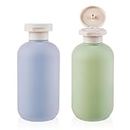 WLLHYF Squeeze Bottles 2 Pack 200 ML Refillable Plastic Travel Containers Empty Bottles With Disc Top Flip Cap Travel Accessories for Shampoo Creams Lotion Conditioner