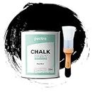 Chalk Paint Peinture Craie 750ml + Brosse en Bois spéciale Pack - Peinture à la Craie pour Meuble Bois - Deco Maison et Deco vintage - Peinture Meuble Bois Effet Craie (NOIR PROFOND)