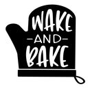 Pegatina de calcomanía de vinilo Wake & Bake para decoración de pared de vidrio para el hogar elección a2570