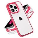 Myriadunsell Custodia compatibile con Apple iPhone 6/6S/7/8 Plus, cover per telefono antiurto in morbido TPU con retro trasparente - Rosa Rossa