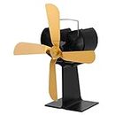ONDIAN CHUNCIN - Heat Powered Stove Fan, 4 Blade Heat Powered Stove Fan for Wood/Log Burner/Fireplace Increases 80% More Warm Air Than 2 Blade Fan, Eco Friendly,Black (Color : Yellow)