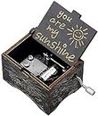 You are My Sunshine Wooden Music Box, Laser Engraved Hand Crank Classical Sunshine Music Box Gifts for Birthday/Christmas/Valentine's Day (Engraving)