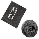 jokormo 1 PC Car Tire Protective Cover, 31" 190T Polyester Taffeta Sun Dustproof 19"-23" Spare Tire Storage Bag with Handle, Freely Adjustable Buckle Accessories, Suitable for Most Car Models (Black)