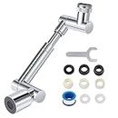 Faucet Extender, Universal 360°+1080° Swivel Faucet Extender, 2 Spray Modes Sink Faucet Extender, Large Angle Faucet Aerator with 3 Faucet Adapter for Kitchen/Bathroom Faucet