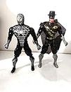 Chakrika Super Heros Action Figures Set with LED Light on Chest & All Movable Joints| | | Zorro | Black SPI| Man Justice League | (Medium, 17Cms)(2 in 1)