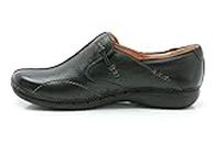 Clarks Womens Un Loop Loafers, Black Leather, 4 UK