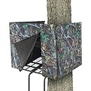 Coolrunner Deer Hunting Tree Stand Blind Cover Hunting Tree Stand Blinds with A Zippered Closure Hunting Tree Stand Accessories Treestand Camo Blind Cover for Deer Hunting(35.4'' x 108'')