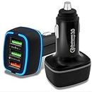 Urban Horizon Watt Car Chargers Fast Charging18W QC 3.0 + 15W 3A Dual USB Port Turbo Car Mobile Charger Socket for Android Devices Quick Charge 3.0 Car Charger with Free Type C Data Cable