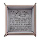 BELLA BUSTA-Traditional Wool 7 years Anniversary-Forever to go-Engraved Wool Tray with Breakdown Dates-Storage & Organization Jewelry Trays (Anniversary)