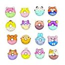 Raymond Geddes Squishy Slow Rising Donuts (32 per Bag) - Assorted Critter-Shaped Squish Toys - Fun and Colorful Donut Toys
