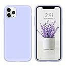 iPhone 11 Pro Case, DUEDUE Liquid Silicone Soft Gel Rubber Slim Fit Cover with Microfiber Cloth Lining Cushion Shockproof Full Body Protective Case for iPhone 11 Pro 5.8 2019, Purple