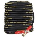 Biswing Pressure Washer Hose 50FT with 3/8 Inch Quick Connect, High Tensile Wire Braided Power Washer Hose, Kink Proof Extension Hose for Cars Floors Swimming Pool Washing, 4000 PSI