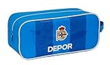 Safta Real Deportivo De La Coruña – Medium Shoe Rack, Multi-Purpose, Pencil Case, Sport, Extracurricular Football, Comfortable and Versatile, 34 x 14 x 15 cm, Blue, Blue, Estándar, Casual