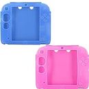 2Packs Protective Soft Silicone Rubber Gel Skin Case Cover for Nintendo 2DS (BU+PI)