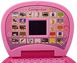 Shun hub impex Educational and Learning Laptop Machine Toys for Kids,Learn Vocabulary,Letter & Counting.Baby Computer Tablet for Educational Learning Kids Laptop, Led Display, with Music (Pink)