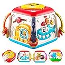 ArmourPro 5 in 1 Musical Activity Cube for 1 Year Old-Piano Shark,Instrument Sounds,Drum Box with Lights,Learning Toys for 1 Year Old Boy&Kids Toys