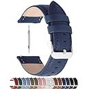 Fullmosa Cross Leather Replacement Watch Strap 22mm Compatible for Samsung Galaxy Watch 3 45mm/Huawei GT3/Fossil Gen 6/Amazfit GTR 47mm/One Plus(46mm)/Noise Colorfit - Dark Blue+Silver Buckle