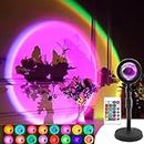 Keyora Sunset Lamp Projector 16 Color Led Light Desk Lamp Rainbow Night Light 360° Rotation Romantic Sunlight For Bedroom, Party, Photography With Remote (Sunset Lamp) - Acrylic