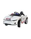 Jammbo Electric Police Premium Cruiser Kids Rechargeable Ride-On Car Adventure with Lights & Siren (White)