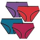 Buyless Fashion Girls Tagless Panties Soft Cotton Briefs Underwear with Colored Trim (4 Pack) - BW14-GA-4-5