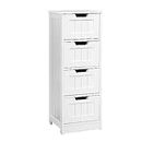 Artiss Chest of Drawers 4 Drawer White Tallboy, Dresser Clothes Storage Cabinet Organizer Bedside Table Bedroom Furniture Home Living Room Hallway Entryway